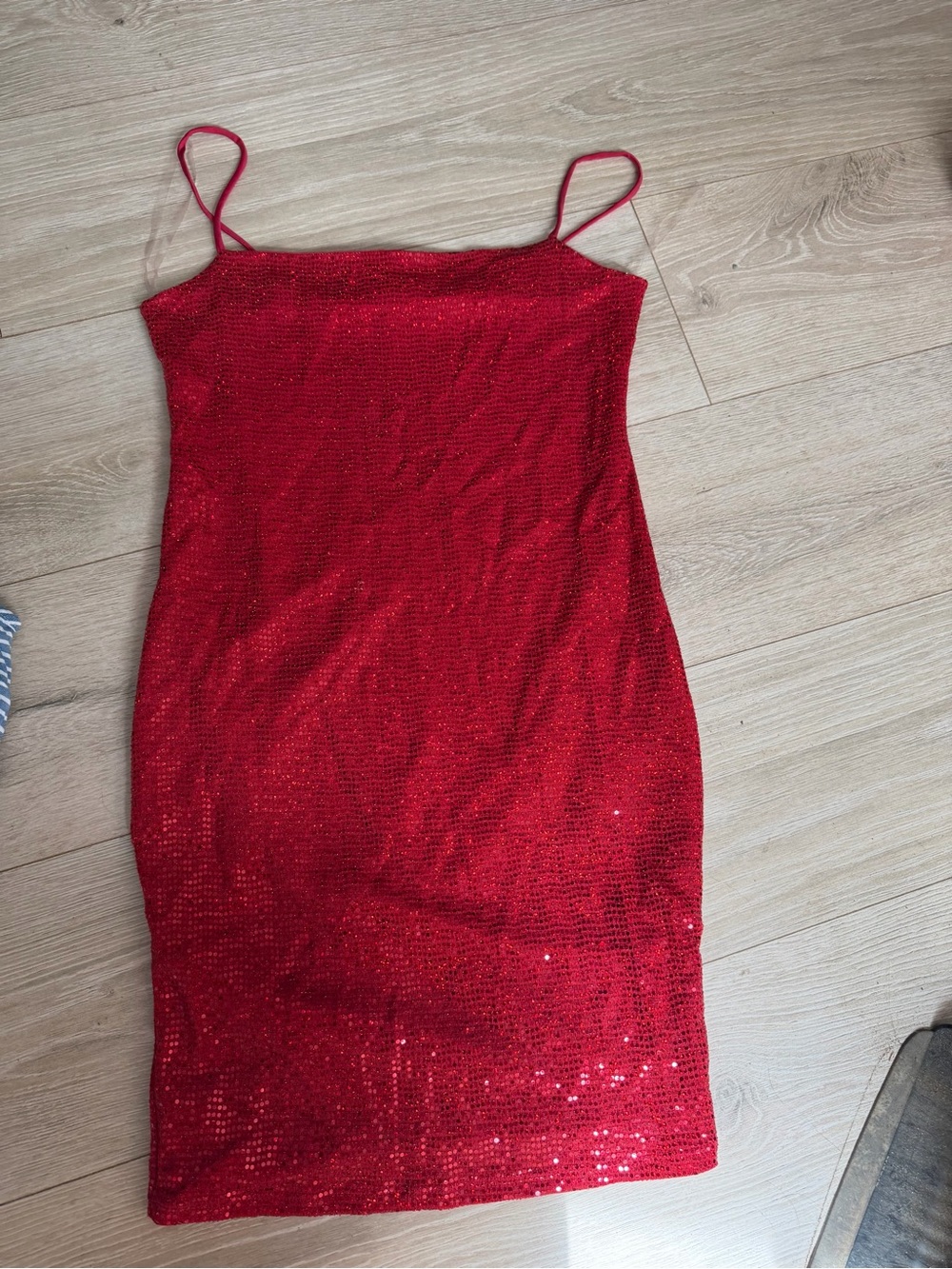 Windsor Red Sequin Spaghetti-Strap Mini Dress